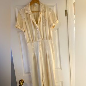 Fabulous vintage cream satin jumpsuit